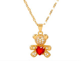 Red Ice Teddy Pendant