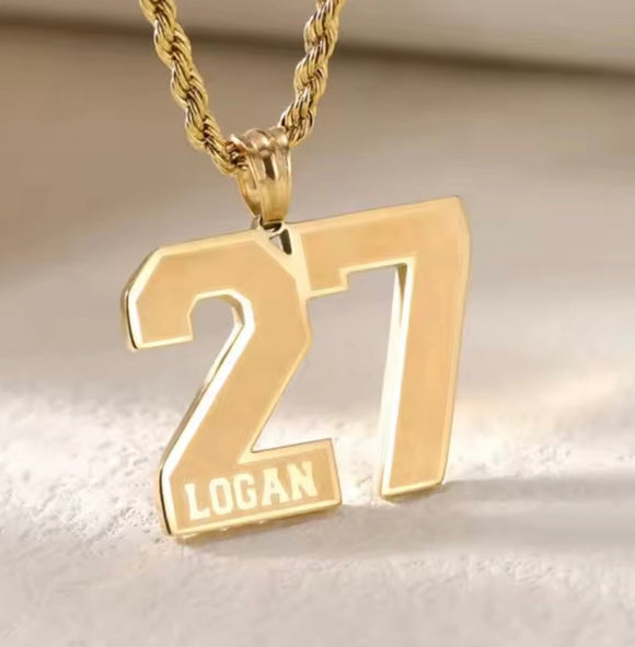 Custom number pendant