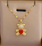 Red Ice Teddy Pendant