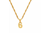 Gold Number Pendants