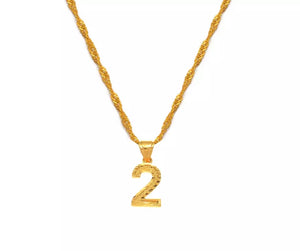 Gold Number Pendants