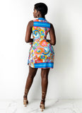 Print Collar Dress
