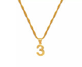 Gold Number Pendants