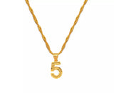Gold Number Pendants