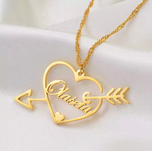 Custom name heart pendant