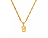 Gold Number Pendants